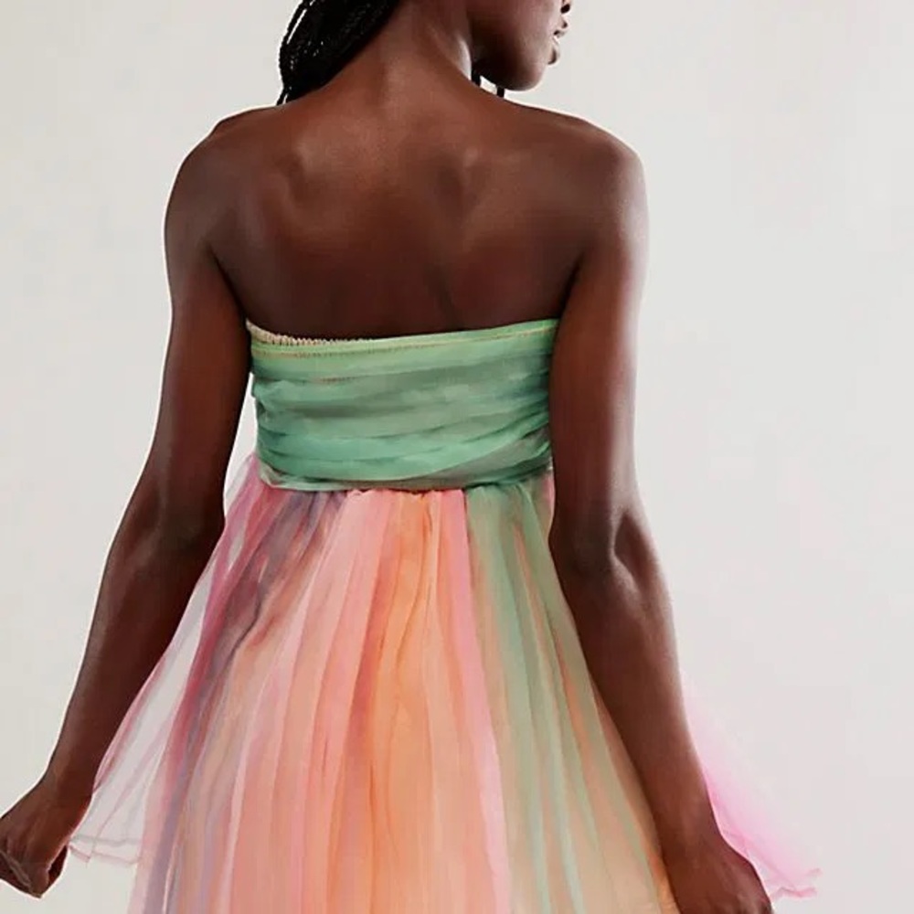 Free People Strapless Pastel Mini Dress - Picture 2 of 6